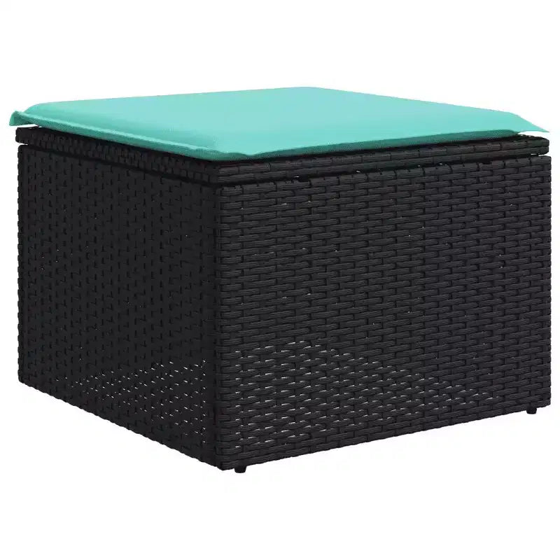 vidaXL Juego de sofás de patio con cojines, mesa y sillones, 9 piezas, ratán PE - Negro sin almacenamiento