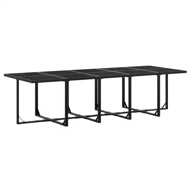 vidaXL Patio Dining Set with Cushions Outdoor Table and Chair Black Poly Rattan