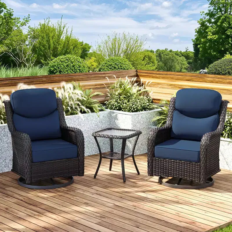UPTIOT 2-person Outdoor Rattan Seating Group With Cushions