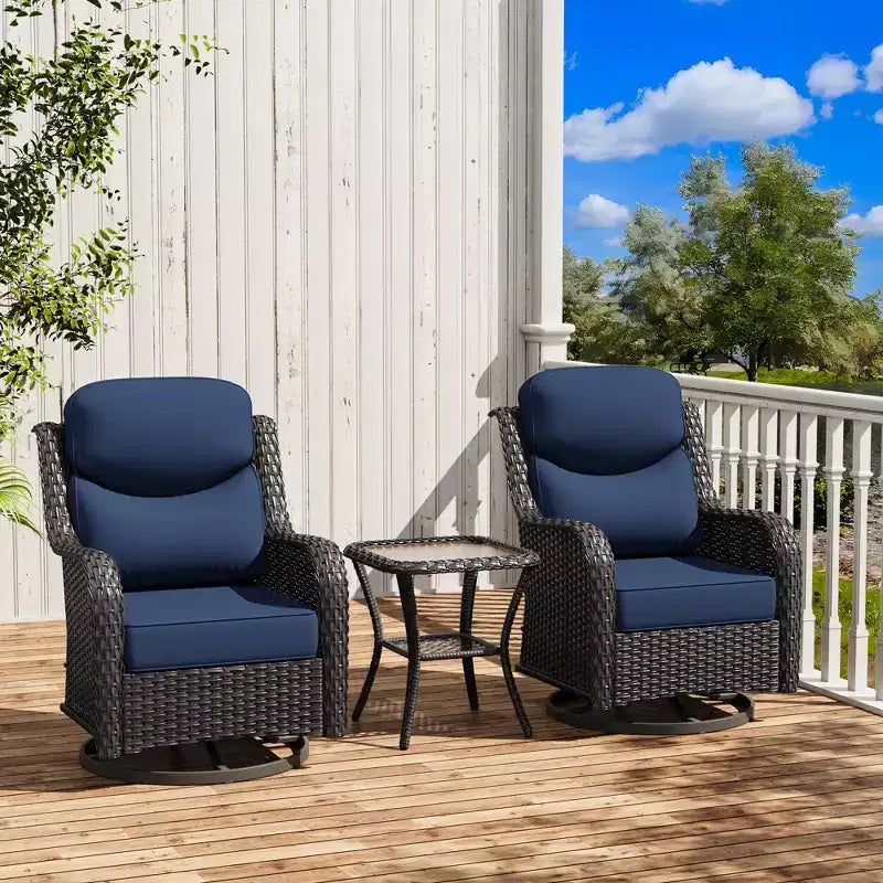 UPTIOT 2-person Outdoor Rattan Seating Group With Cushions