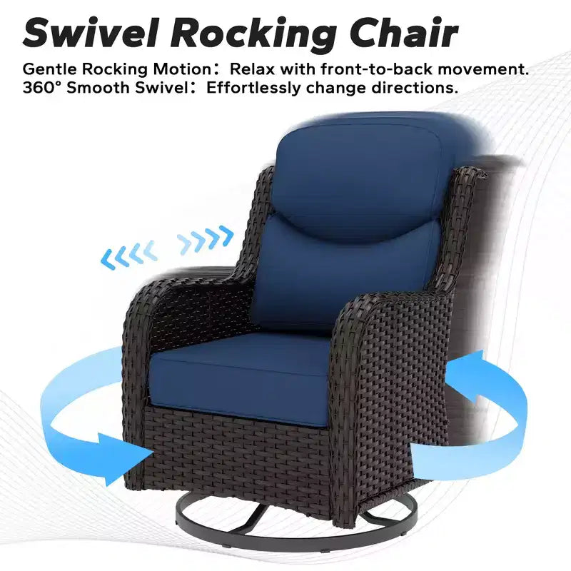 UPTIOT 2-person Outdoor Rattan Seating Group With Cushions