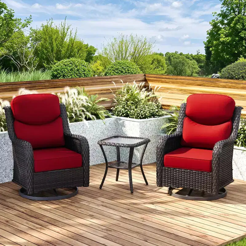 UPTIOT 2-person Outdoor Rattan Seating Group With Cushions