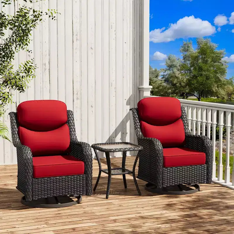 UPTIOT 2-person Outdoor Rattan Seating Group With Cushions