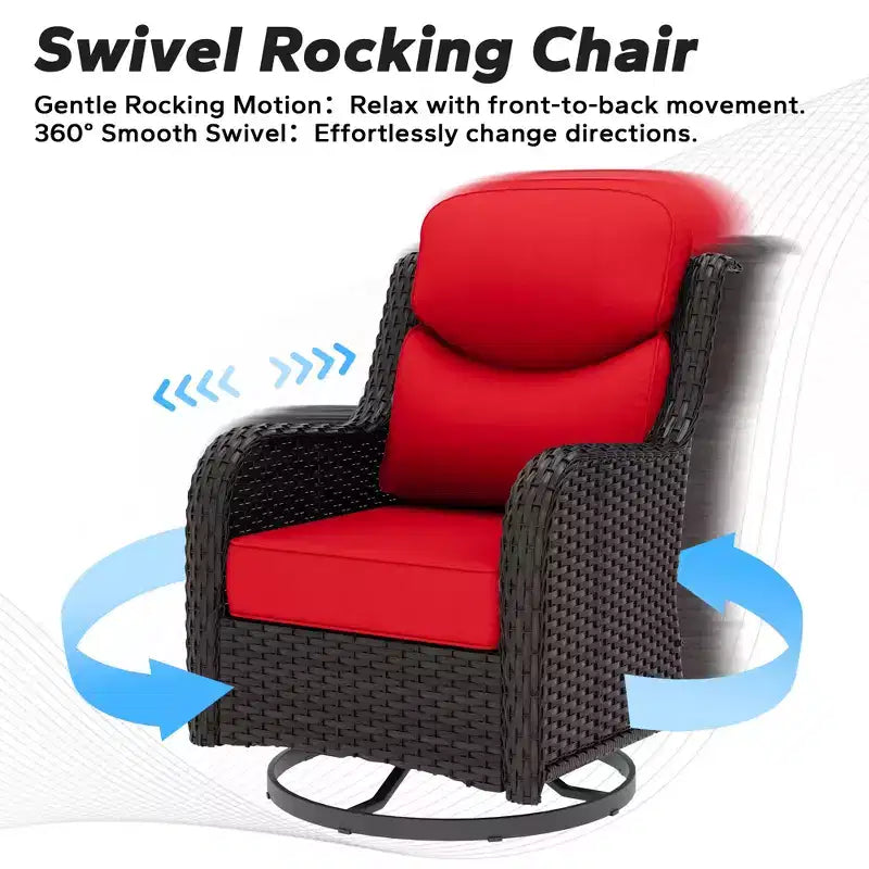 UPTIOT 2-person Outdoor Rattan Seating Group With Cushions