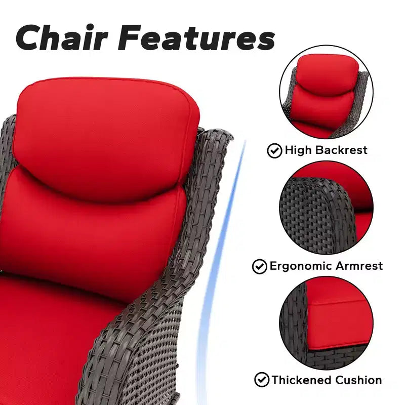 UPTIOT 2-person Outdoor Rattan Seating Group With Cushions