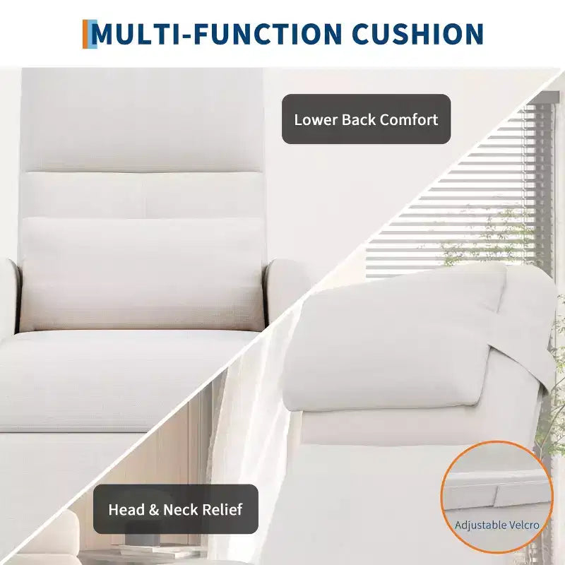 Power Recliner Chair, Ergonomic Linen Single Sofa with Padded Seat & 2 Side Pockets, Adjustable Electric Recliner for Living Room, Bedroom