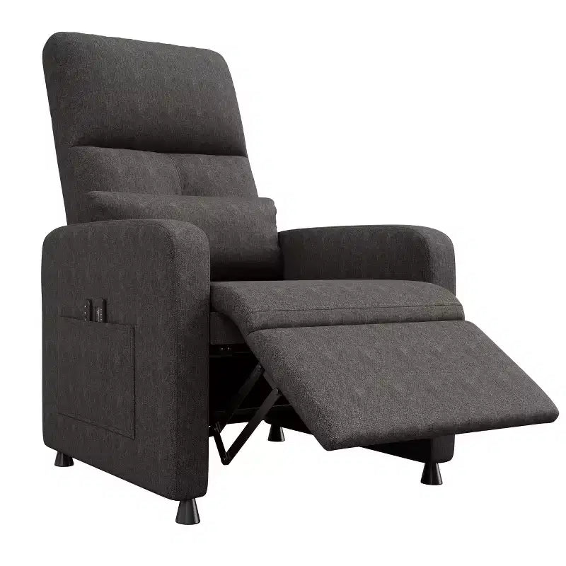 Power Recliner Chair, Ergonomic Linen Single Sofa with Padded Seat & 2 Side Pockets, Adjustable Electric Recliner for Living Room, Bedroom