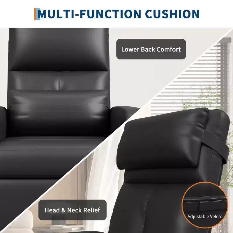 Recliner Chair, Adjustable Recliner Ergonomic Overstuffed Sofa, Tall Back, Padded Seat, 2 Side Pockets, Home Theater Seating for Living Room