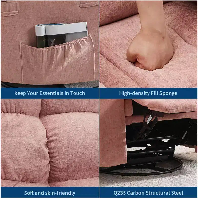 Rocking Recliner Chairs, Massage Recliner Chair, 360 Swivel Rocking Recliner Chair with Side Pockets Cup Holders, for Living Room ,Bedroom