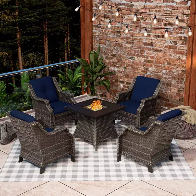 Ensemble de 4 places UPTIOT avec brasero et coussins
