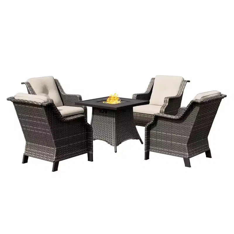 Ensemble de 4 places UPTIOT avec brasero et coussins