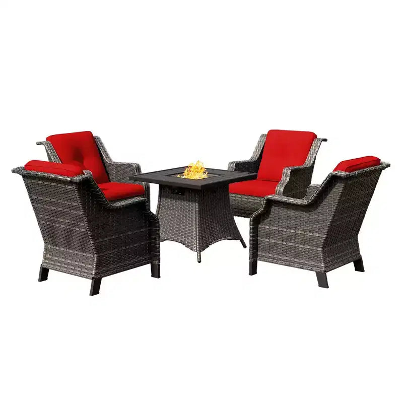 Ensemble de 4 places UPTIOT avec brasero et coussins