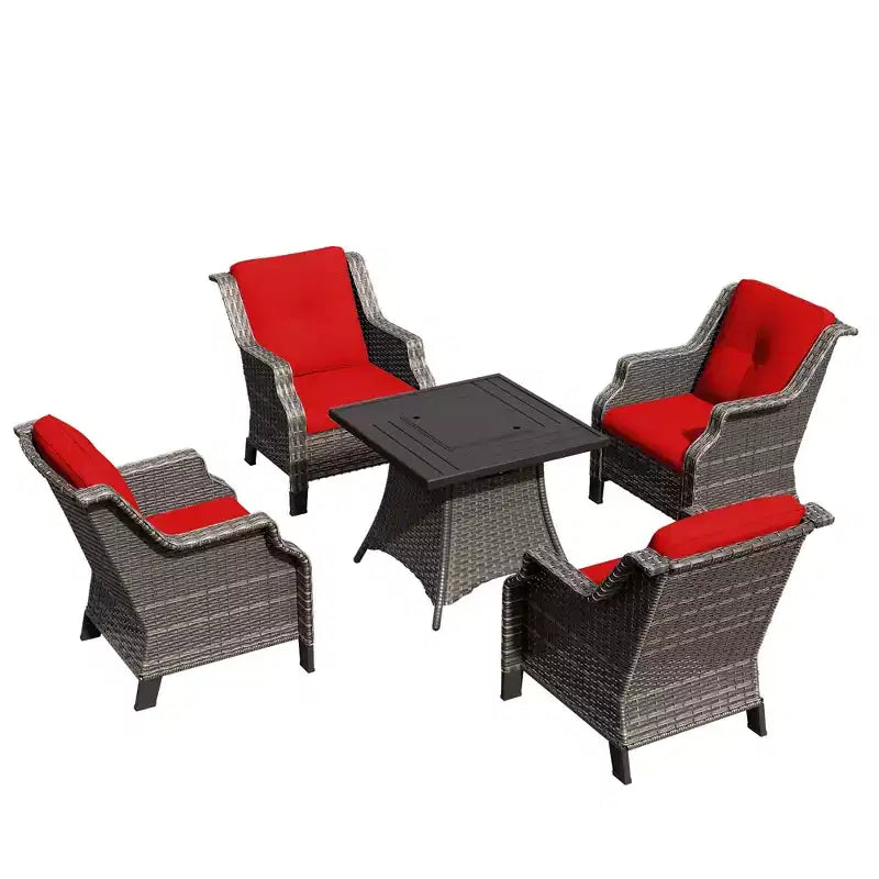 Ensemble de 4 places UPTIOT avec brasero et coussins
