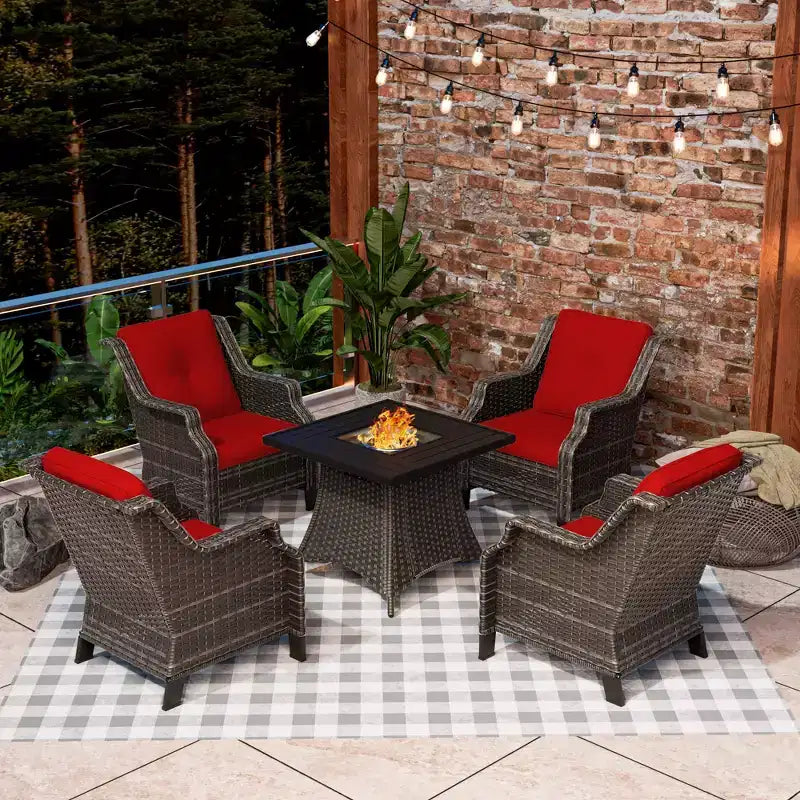 Ensemble de 4 places UPTIOT avec brasero et coussins