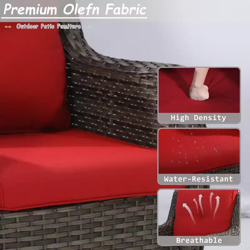 Ensemble de 4 places UPTIOT avec brasero et coussins