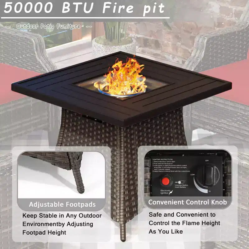 Ensemble de 4 places UPTIOT avec brasero et coussins