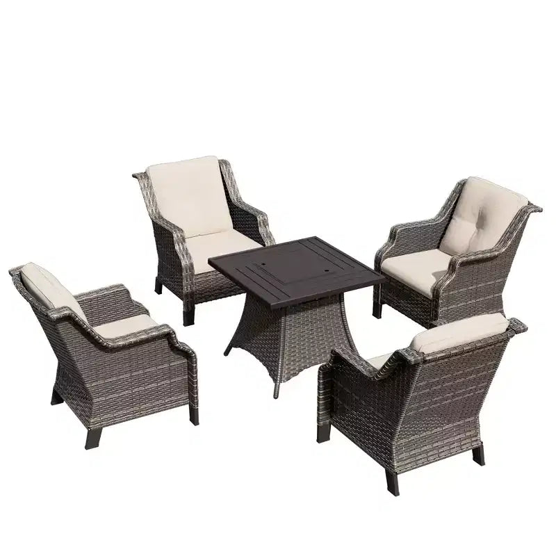 Ensemble de 4 places UPTIOT avec brasero et coussins