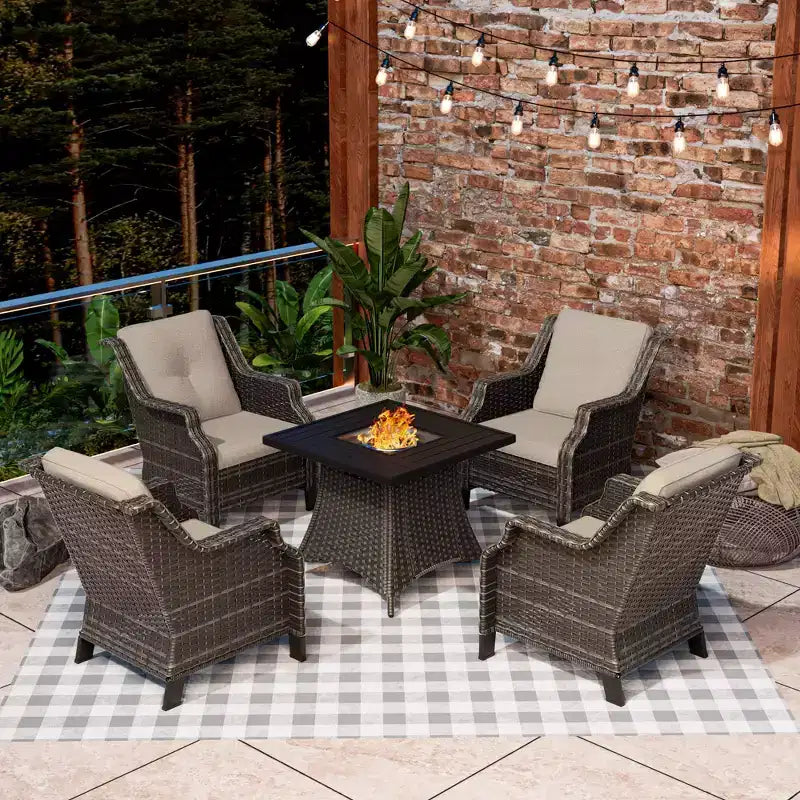 Ensemble de 4 places UPTIOT avec brasero et coussins