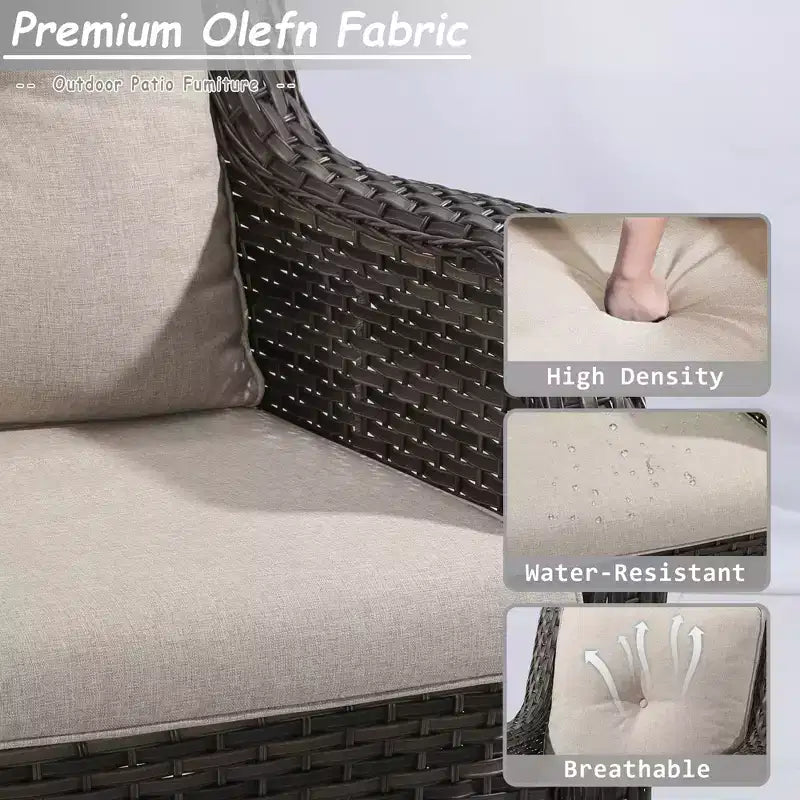 Ensemble de 4 places UPTIOT avec brasero et coussins