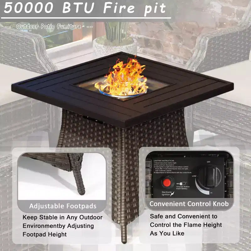 Ensemble de 4 places UPTIOT avec brasero et coussins