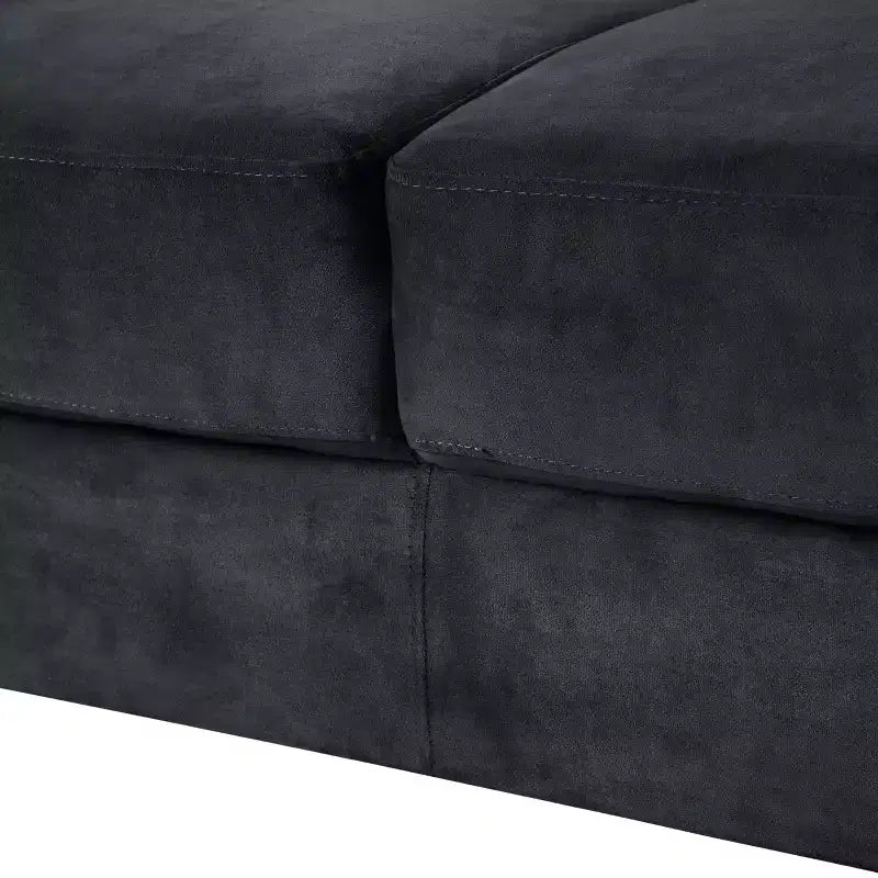 PexFix Velvet Upholstered Single Sofa Chair Sectional Couches Mordern Accent Armchair with Wooden Legs for Living Room Bedroom Office Black