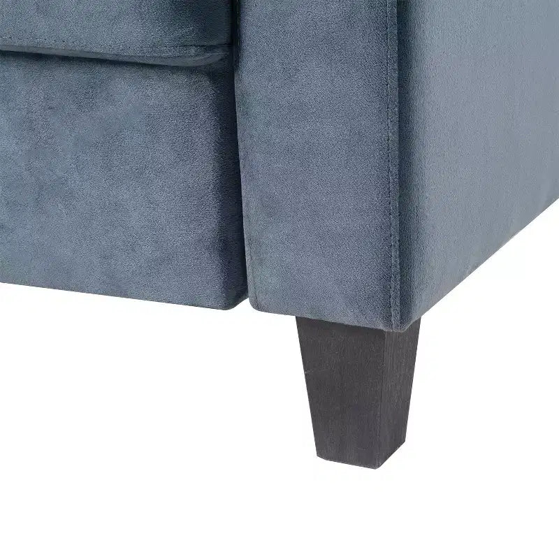 PexFix Velvet Upholstered Single Sofa Chair Sectional Couches Mordern Accent Armchair with Wooden Legs for Living Room Bedroom Office Gray