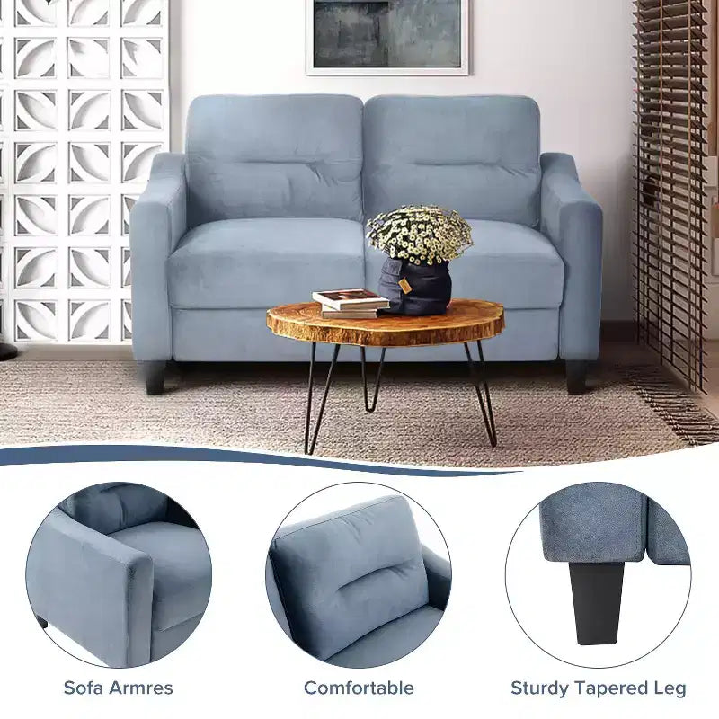 PexFix Modern Velvet Upholstered 3 Set Sectional Couches 3-Seater Sofa Loveseat and Single Chair with Solid Wood Frame for Living Room Apartment Gray