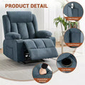 Swivel Rocker Recliner Chair with Massage and Heat,Oversize Ergonomic Lounge Sofa with Extended Footrest,Cup Holders for Living Room, Bedroom