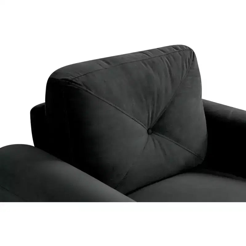 PexFix 35 L x 32.75 H Velvet Upholstered Single Sofa Chair with Button Tufted Backrest Modern Armchair for Living Room Bedroom Office Black