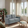 PexFix 2-Seat Velvet Upholstered Loveseat Sofa with Button Tufted Backrest Comfortable Modern Sectional Couch for Living Room Bedroom Office Gray