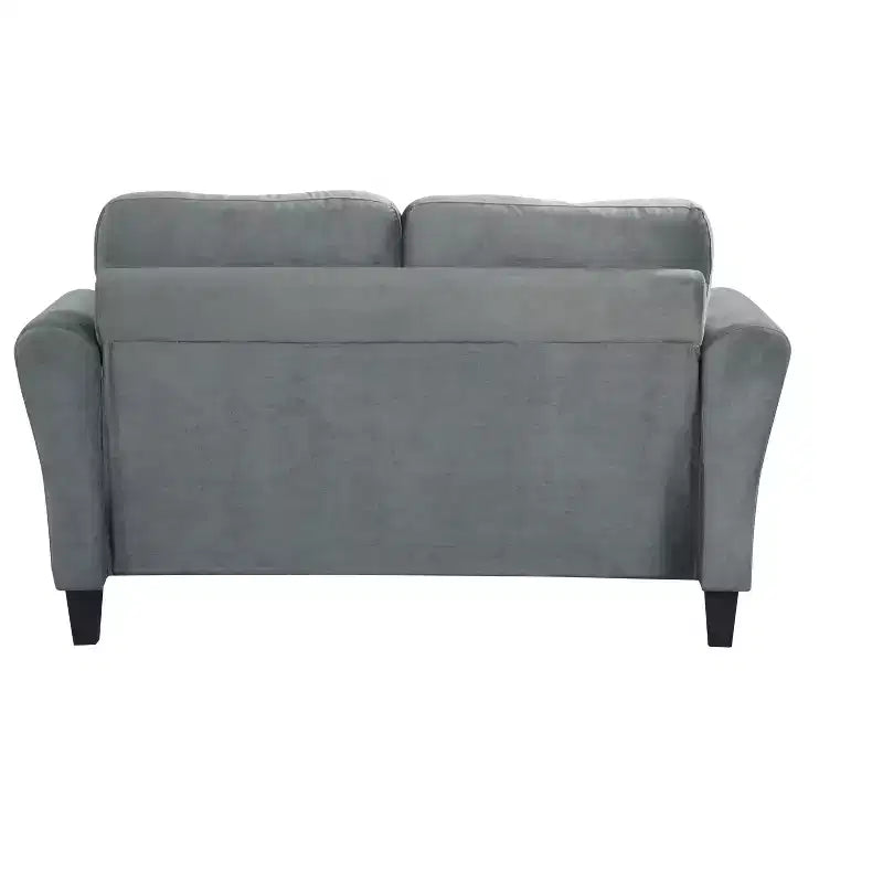 PexFix 2-Seat Velvet Upholstered Loveseat Sofa with Button Tufted Backrest Comfortable Modern Sectional Couch for Living Room Bedroom Office Gray