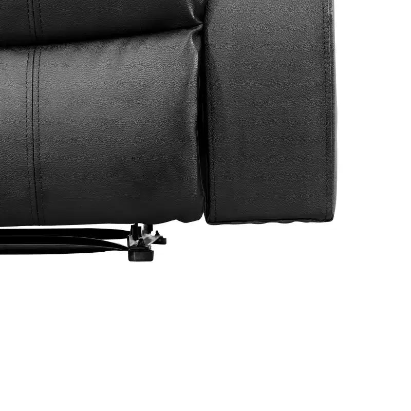 MAYEERTY Power Recliner Sofa, Breathable Leather Reclining Chair, 3 Seater Sofa with Storage & Reversible Table for Living Room, Black