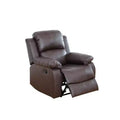 MAYEERTY Power Recliner Chair, Breathable Leather Electric Reclining Chair with Adjustable Backrest for Living Room, Brown