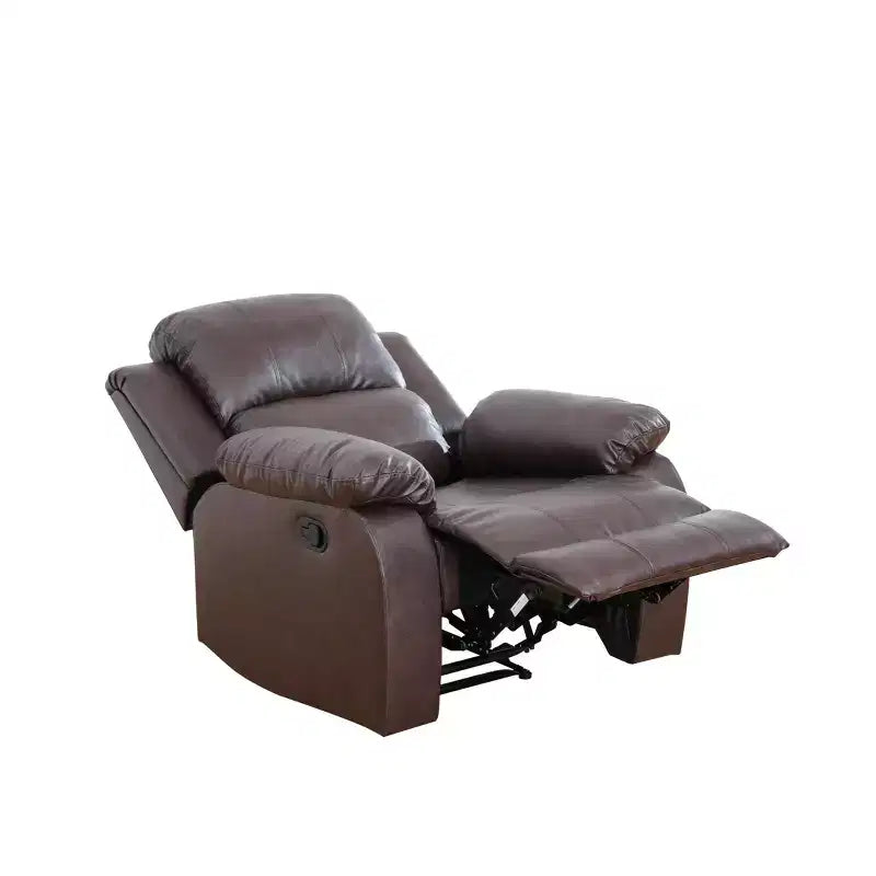 MAYEERTY Power Recliner Chair, Breathable Leather Electric Reclining Chair with Adjustable Backrest for Living Room, Brown