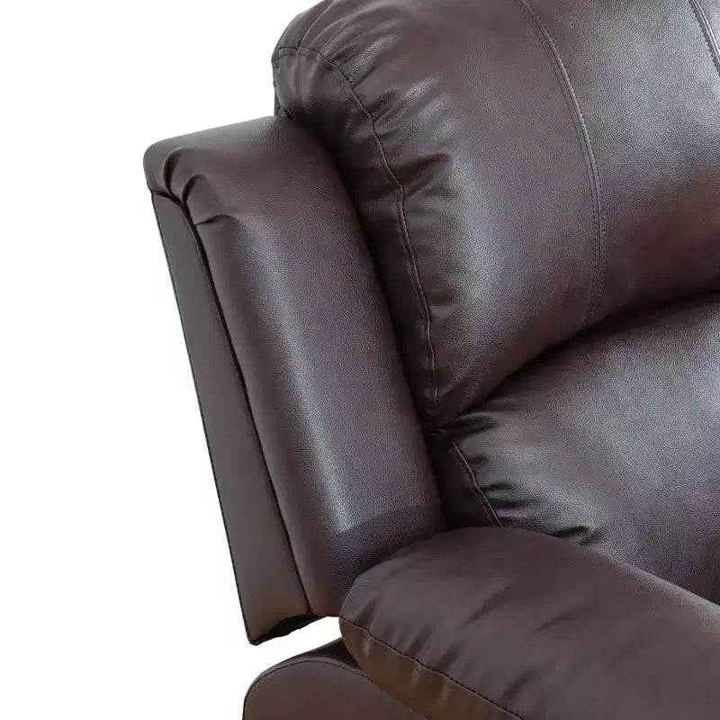 MAYEERTY Power Recliner Chair, Breathable Leather Electric Reclining Chair with Adjustable Backrest for Living Room, Brown
