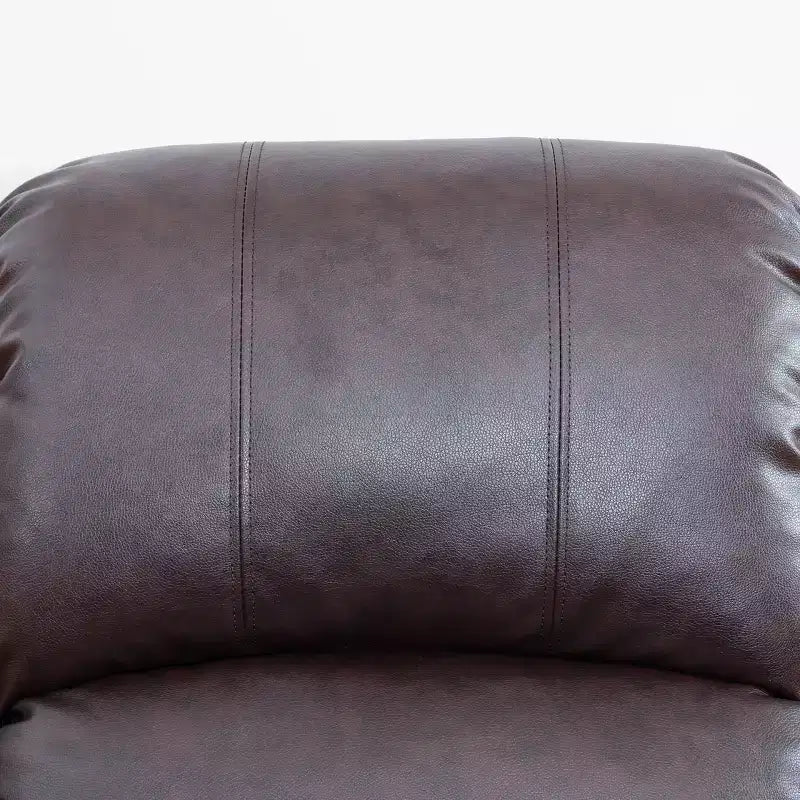 MAYEERTY Power Recliner Chair, Breathable Leather Electric Reclining Chair with Adjustable Backrest for Living Room, Brown