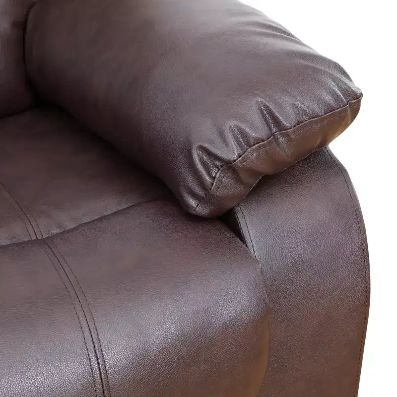 MAYEERTY Power Recliner Chair, Breathable Leather Electric Reclining Chair with Adjustable Backrest for Living Room, Brown