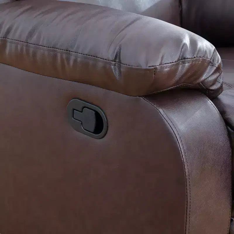 MAYEERTY Power Recliner Chair, Breathable Leather Electric Reclining Chair with Adjustable Backrest for Living Room, Brown