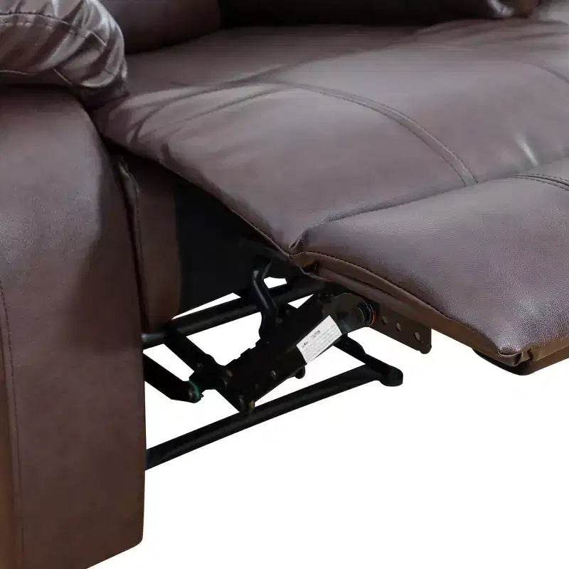 MAYEERTY Power Recliner Chair, Breathable Leather Electric Reclining Chair with Adjustable Backrest for Living Room, Brown
