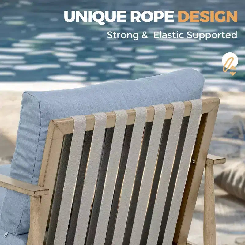 HAPPATIO 7 Pieces Aluminum Outdoor Conversation Set Includes 1 Loveseat, Side Table, Coffee Table, 2 Swivel Chairs and Ottomans