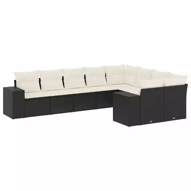 vidaXL Garden Sofa Set Black PE Rattan Large Modular Garden Sofa Set