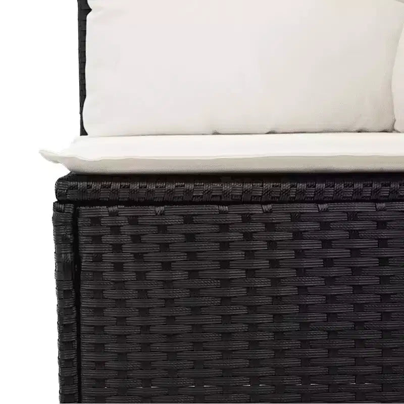 vidaXL Garden Sofa Set Black PE Rattan Large Modular Garden Sofa Set