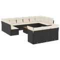 vidaXL Garden Sofa Set Black and Cream