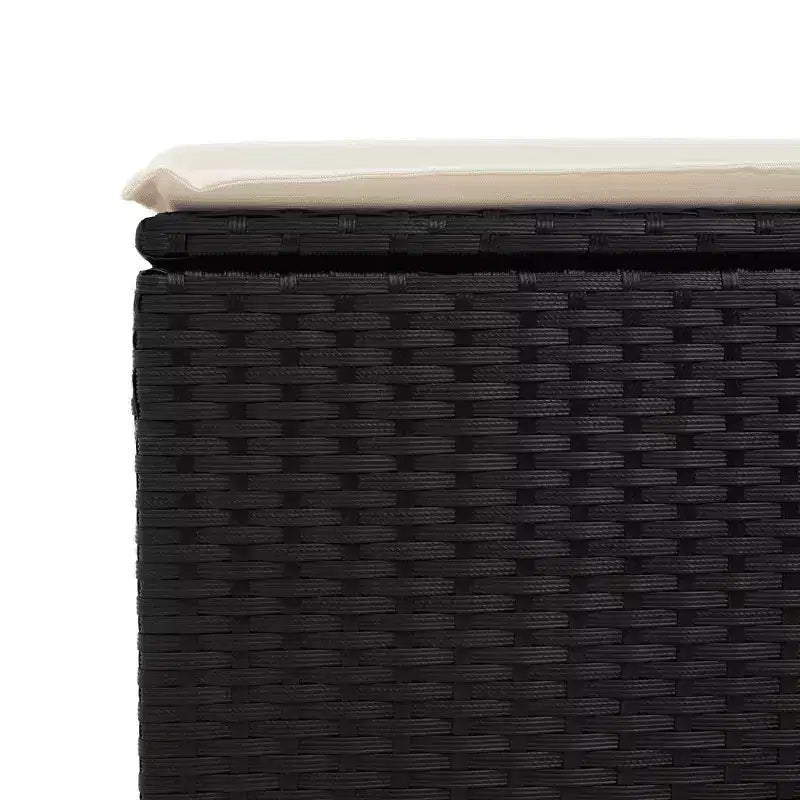 vidaXL Garden Sofa Set Black PE rattan Large Adjustable Armrests