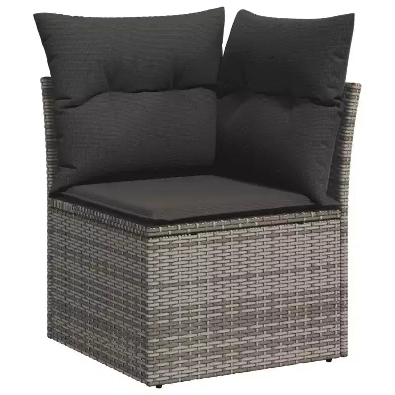 vidaXL Garden Sofa Set Grey PE rattan Large Modular Garden Sofa Set