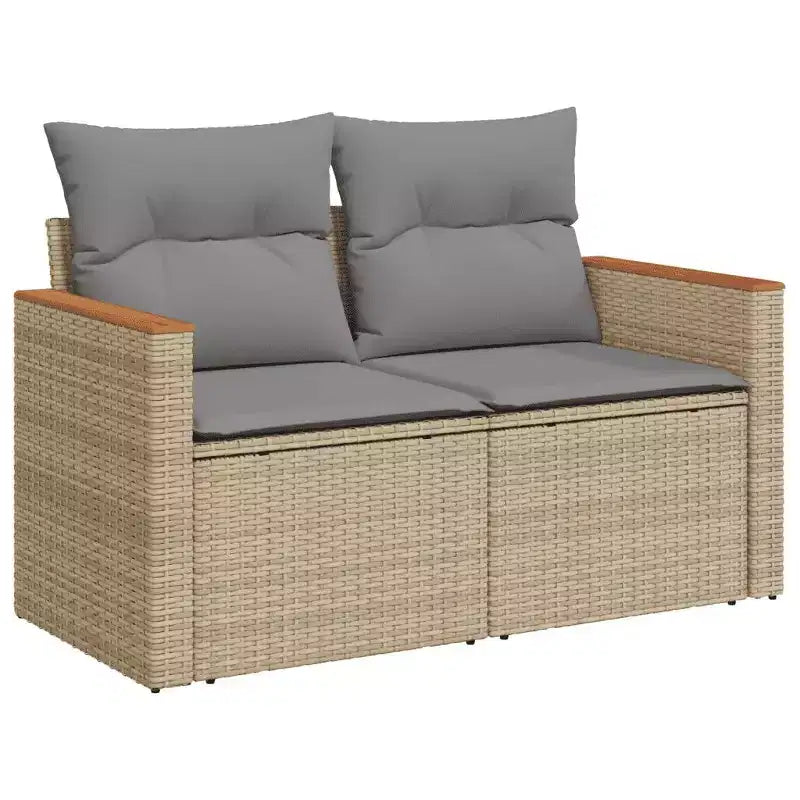 vidaXL Salon de jardin en résine tressée gris Grands accoudoirs réglables