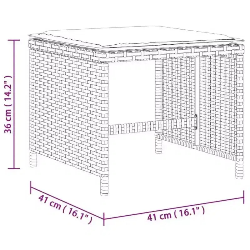 vidaXL Patio Dining Set with Cushions - 11 Piece Gray Poly Rattan Outdoor Garden Table and Chairs Furniture, Compact Storage, Tempered Glass Top