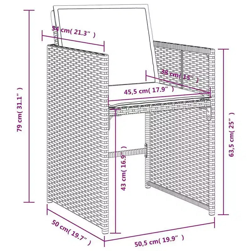 vidaXL Juego de comedor de patio de 11 piezas con cojines Muebles de jardín al aire libre Rota de polietileno gris, tablero de mesa de madera de acacia, cojines azul marino