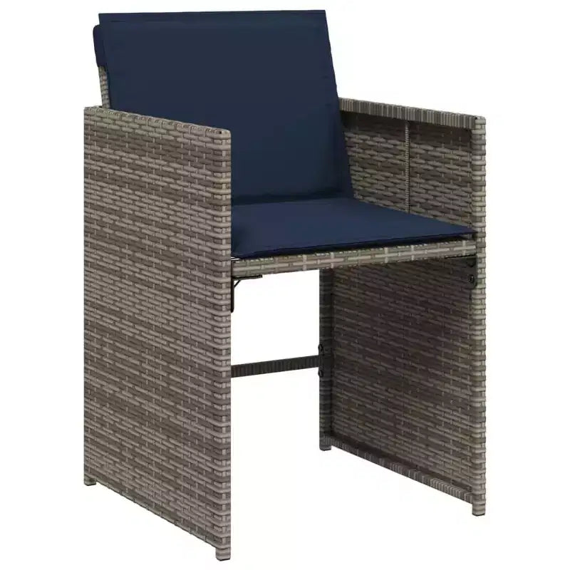 vidaXL Juego de comedor de patio de 10 piezas de ratán PE gris, plegable, para 10 personas
