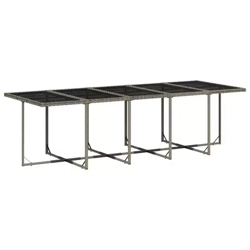 vidaXL Juego de comedor de patio de 10 piezas de ratán PE gris, plegable, para 10 personas